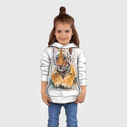 Толстовка-худи детская Tiger Art, цвет: 3D-белый — фото 2