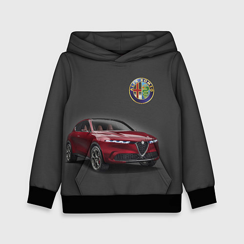 Детская толстовка Alfa Romeo - Italy / 3D-Черный – фото 1