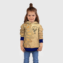Толстовка-худи детская Дагестан в золоте, цвет: 3D-синий — фото 2