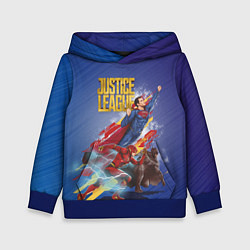 Толстовка-худи детская Justice League, цвет: 3D-синий