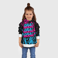 Толстовка-худи детская ORA ORA ORA MUDA MUDA MUDA, цвет: 3D-белый — фото 2