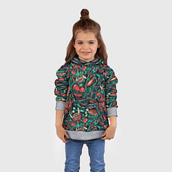 Толстовка-худи детская Японская татуировка, цвет: 3D-меланж — фото 2