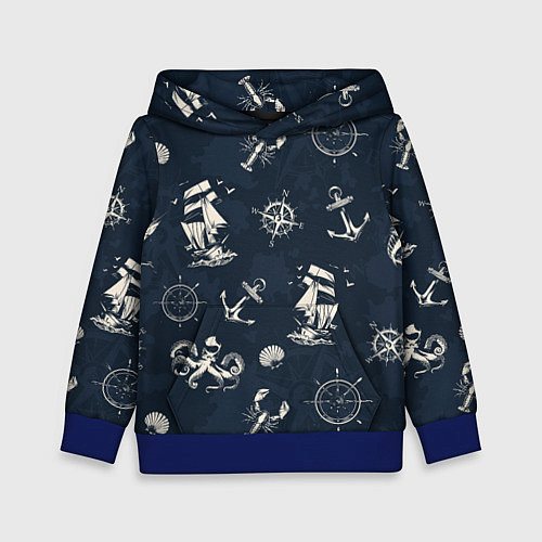 Детская толстовка Nautical art / 3D-Синий – фото 1
