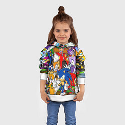 Толстовка-худи детская Sonic, цвет: 3D-белый — фото 2