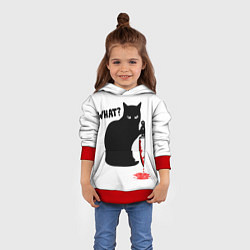 Толстовка-худи детская What Cat, цвет: 3D-красный — фото 2
