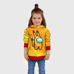 Толстовка-худи детская AMONG US - Pikachu, цвет: 3D-красный — фото 2