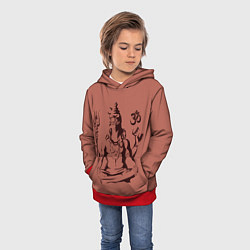 Толстовка-худи детская Бог Шива, цвет: 3D-красный — фото 2