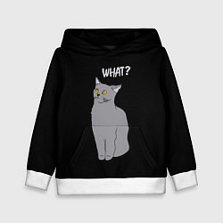 Толстовка-худи детская What cat, цвет: 3D-белый