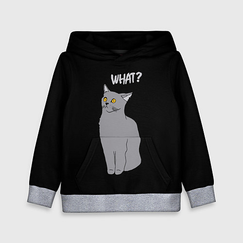 Детская толстовка What cat / 3D-Меланж – фото 1
