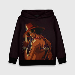 Толстовка-худи детская One Piece Портгас Д Эйс, цвет: 3D-черный