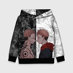 Толстовка-худи детская Jujutsu Kaisen Сукуна х Юдзи, цвет: 3D-черный