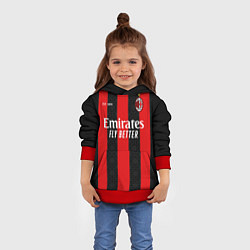 Толстовка-худи детская AC MILAN 2021 - ДОМАШНЯЯ, цвет: 3D-красный — фото 2