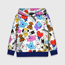 Толстовка-худи детская BTS BT21, цвет: 3D-синий