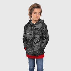 Толстовка-худи детская CRAZY ANIMALS, цвет: 3D-красный — фото 2