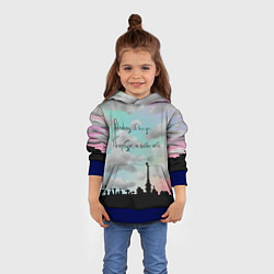 Толстовка-худи детская Разноцветное небо Петербурга, цвет: 3D-синий — фото 2