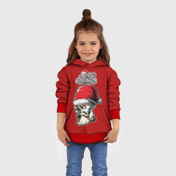 Толстовка-худи детская Санта Хипстер, цвет: 3D-красный — фото 2