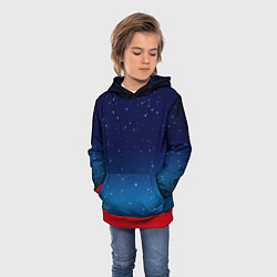 Толстовка-худи детская Звездное небо, цвет: 3D-красный — фото 2