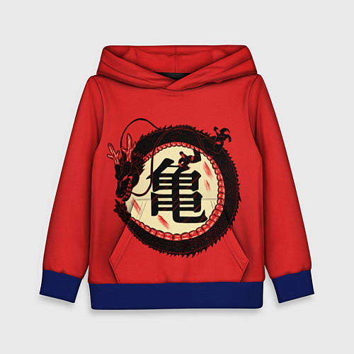 Детская толстовка Иероглифы Китайский Дракон / 3D-Синий – фото 1