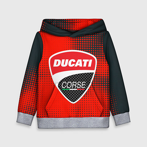 Детская толстовка Ducati Corse logo / 3D-Меланж – фото 1