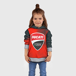 Толстовка-худи детская Ducati Corse logo, цвет: 3D-меланж — фото 2