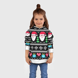 Толстовка-худи детская Ho! Ho! Ho!, цвет: 3D-белый — фото 2