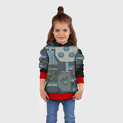 Толстовка-худи детская AMONG US - КАРТА, цвет: 3D-красный — фото 2