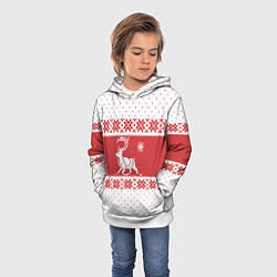 Толстовка-худи детская Северный Олень, цвет: 3D-белый — фото 2