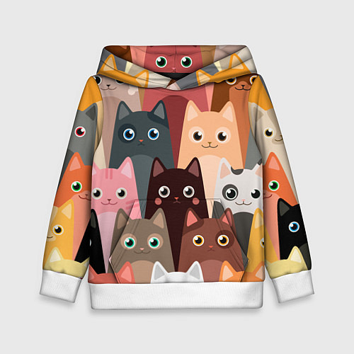 Детская толстовка Котики мультяшные / 3D-Белый – фото 1
