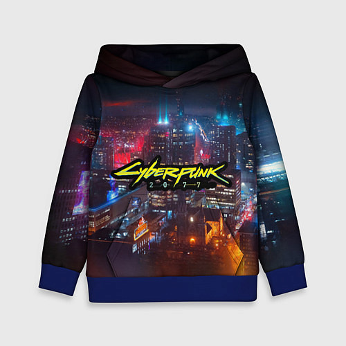 Детская толстовка Найт сити / 3D-Синий – фото 1