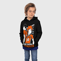 Толстовка-худи детская Haikyuu Hinata Kageyama, цвет: 3D-синий — фото 2