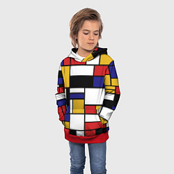 Толстовка-худи детская Color blocking, цвет: 3D-красный — фото 2