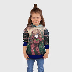Толстовка-худи детская Аска Евангелион, цвет: 3D-синий — фото 2