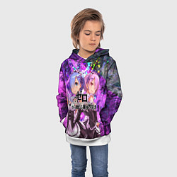Толстовка-худи детская Re:Zero Жизнь с нуля, цвет: 3D-белый — фото 2