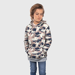 Толстовка-худи детская Кремовый камуфляж, цвет: 3D-меланж — фото 2
