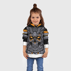Толстовка-худи детская Череп дьявола, цвет: 3D-белый — фото 2