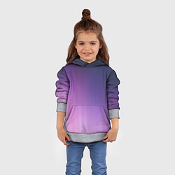 Толстовка-худи детская Северное сияние фиолетовый, цвет: 3D-меланж — фото 2