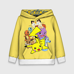 Толстовка-худи детская Pokemon-Pikachu, цвет: 3D-белый