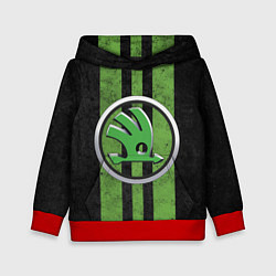 Толстовка-худи детская Skoda Green Logo Z, цвет: 3D-красный