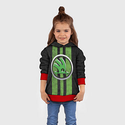 Толстовка-худи детская Skoda Green Logo Z, цвет: 3D-красный — фото 2