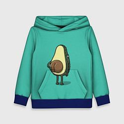 Толстовка-худи детская Авокадо, цвет: 3D-синий