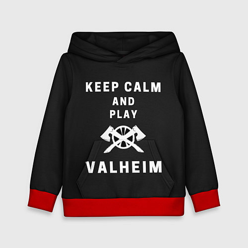 Детская толстовка Keep calm and play Valheim / 3D-Красный – фото 1