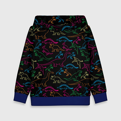 Детская толстовка Динозавры / 3D-Синий – фото 1