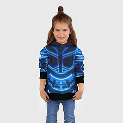 Толстовка-худи детская Неоновая броня Neon Armor, цвет: 3D-черный — фото 2
