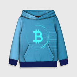 Толстовка-худи детская Bitcoin, цвет: 3D-синий