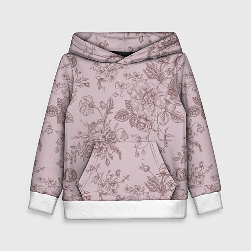 Детская толстовка Розы с пионами / 3D-Белый – фото 1