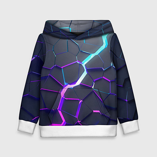 Детская толстовка НЕОНОВЫЙ РАЗЛОМ 3Д РАЗЛОМ / 3D-Белый – фото 1