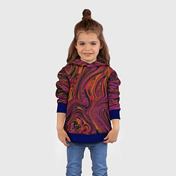 Толстовка-худи детская Purple abstract, цвет: 3D-синий — фото 2