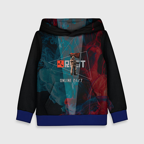 Детская толстовка RUST ALWAYS ONLINE РАСТ / 3D-Синий – фото 1