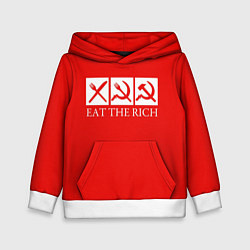 Толстовка-худи детская Eat The Rich, цвет: 3D-белый