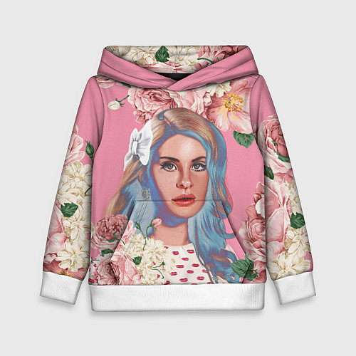Детская толстовка Лана дел рей в цветах / 3D-Белый – фото 1
